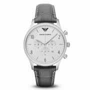 Stalen Quartz Herenhorloge Grijs Emporio Armani , Gray , Heren