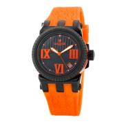 Zwarte Dames Quartz Siliconen Horloge Lancaster , Black , Dames