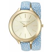 Gouden Dames Quartz Horloge Leren Band Michael Kors , Yellow , Dames