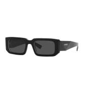 Vierkante zwarte zonnebril met grijze lenzen Prada , Black , Heren