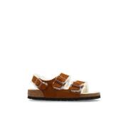 `Milano Suede Shearling` Sandalen Birkenstock , Brown , Dames