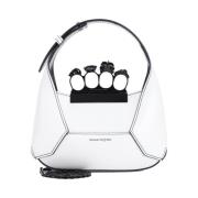 Ivory Jewelled Hobo Mini Tas Alexander McQueen , White , Dames