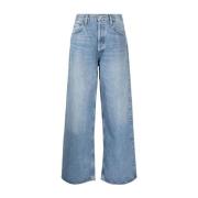 Wijde Pijp Baggy Jeans in Lichtblauw Agolde , Blue , Dames