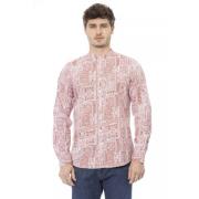 Karmijnrode Mandarin Kraag Shirt Baldinini , Multicolor , Heren