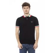 Trend Poloshirt met driekleurige kraag Baldinini , Black , Heren