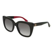 Zwart Rode Zonnebril met Grijze Schaduw Gucci , Black , Dames