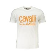Gedrukt Ronde Hals T-Shirt Cavalli Class , White , Heren