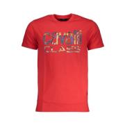 Gedrukt Logo Ronde Hals T-Shirt Cavalli Class , Red , Heren