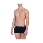 Gladde zwarte katoenen trunks Duo Bikkembergs , Black , Heren