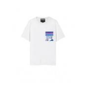 Bloemenprint ronde hals T-shirt Versace , White , Heren