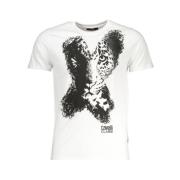 Print Logo Ronde Hals T-shirt Cavalli Class , White , Heren