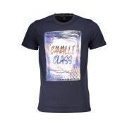 Print Logo Korte Mouw Tee Cavalli Class , Blue , Heren