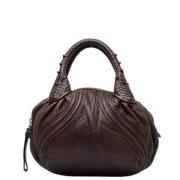 Pre-owned Leather handbags Fendi Vintage , Brown , Dames