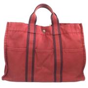 Pre-owned Fabric totes Hermès Vintage , Red , Dames