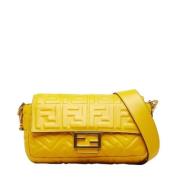 Pre-owned Leather shoulder-bags Fendi Vintage , Yellow , Dames