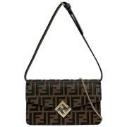 Pre-owned Leather shoulder-bags Fendi Vintage , Brown , Dames