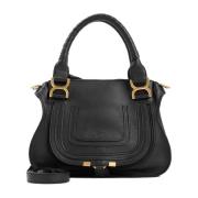 Zwarte leren schoudertas Chloé , Black , Dames