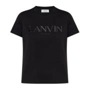 Katoenen T-shirt Lanvin , Black , Dames