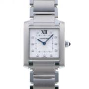 Pre-owned Stainless Steel watches Cartier Vintage , White , Dames