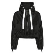 Zwarte Crop Windbreaker Jas Khrisjoy , Black , Dames