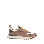 Taupe Kalfsleer Osaka Leren Vetersneakers Deportivo Cordones Lottusse ...