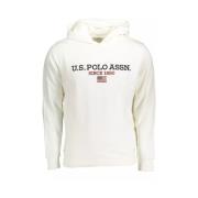 Witte Contrasterende Logo Hoodie U.s. Polo Assn. , Beige , Heren