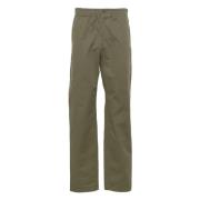 Groene Rechte Broek Elastische Taille Rits A.p.c. , Green , Heren