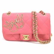 Pre-owned Leather shoulder-bags Chanel Vintage , Pink , Dames