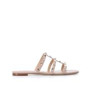 Rockstud Sandalen in Poederleer Valentino Garavani , Pink , Dames