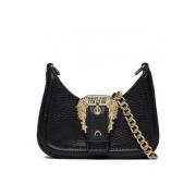 Schoudertas van imitatieleer met metalen details Versace , Black , Dam...