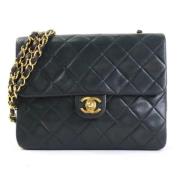 Pre-owned Leather shoulder-bags Chanel Vintage , Black , Dames