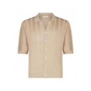 Korte Mouw Geribbelde Polo Shirt Knoopsluiting Ballantyne , Beige , He...