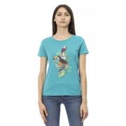 Action Lichtblauw Katoenen T-Shirt Trussardi , Blue , Dames