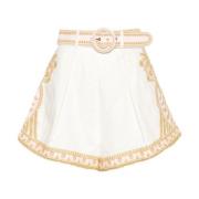 Witte Geborduurde Flare Shorts Zimmermann , White , Dames