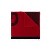 Bicolor Logo Contrast Scarf Givenchy , Red , Dames