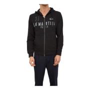 Diagon Nero Full Zip Sweatshirt La Martina , Black , Heren