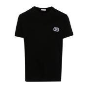 Zwart T-shirt met VLogo-patch Valentino , Black , Heren