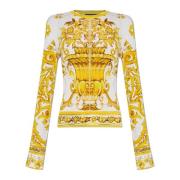 Trui met 'Majolica' print Dolce & Gabbana , Yellow , Dames