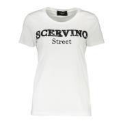 Geborduurd wit katoenen T-shirt Ermanno Scervino , White , Dames