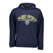 Blauwe Katoenen Hoodie met Print Plein Sport , Blue , Heren