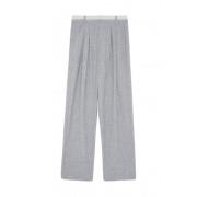 Wijde stoffen broek met voorplooien Ermanno Scervino , Gray , Dames