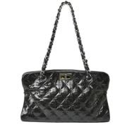 Pre-owned Leather totes Chanel Vintage , Black , Dames