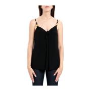 Zwarte Top met Strik Detail Simona Corsellini , Black , Dames