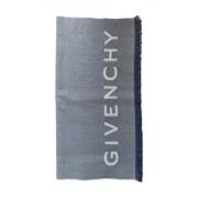 Bicolor Logo Franje Sjaal Givenchy , Blue , Dames