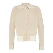 Zijden overhemd Helmut Lang , Beige , Dames