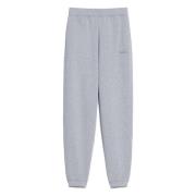 Grijze Geribbelde Broek met Geborduurd Detail Max Mara , Gray , Dames