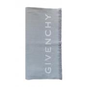 Bicolor Logo Franje Sjaal Givenchy , Gray , Dames