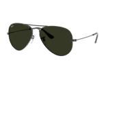 Klassieke Aviator zonnebril in Gunmetal Groen Ray-Ban , Black , Unisex