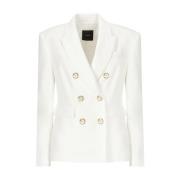 Witte Double Breasted Blazer Pinko , White , Dames