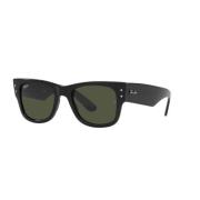 Mega Wayfarer Zonnebril in Zwart/Groen Ray-Ban , Black , Unisex